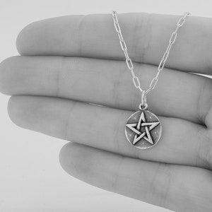 Sterling Silver Pentagram, Pentacle VERY SMALL, Solid Charm Only or Necklace image 5