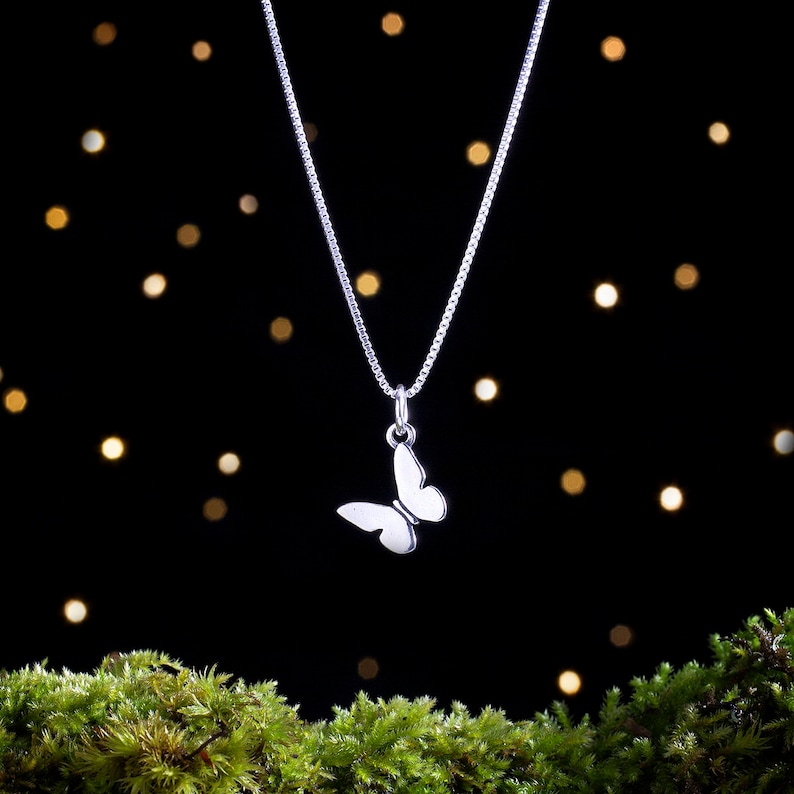 Sterling Silver Butterfly Charm VERY SMALL Double Sided Etsy