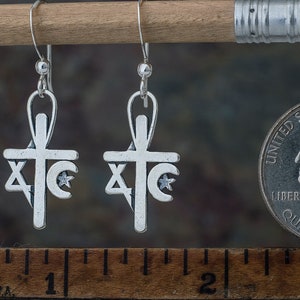 Sterling Silver Unity Cross Earrings SMALL image 4