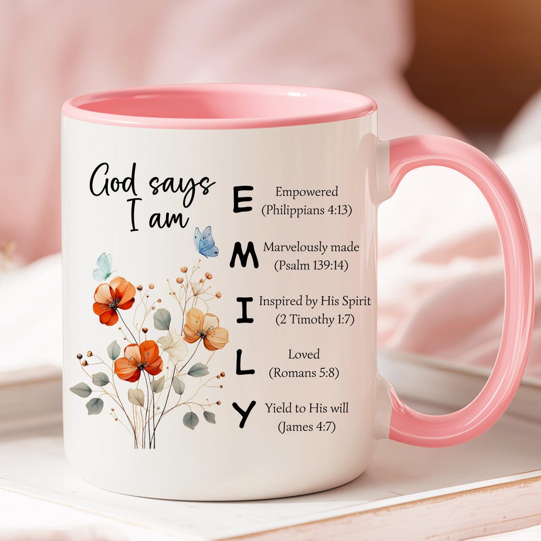 Personalized God Says I Am Mug With Name, Custom Christian Coffee Cup ...