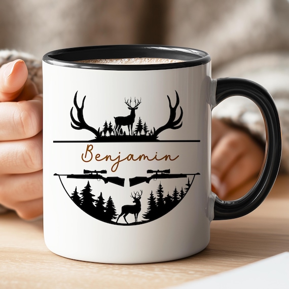 Personalized Hunting Mug With Name, Wildlife Hunter Gift, Nature Lover Present