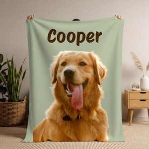 Custom Dog Blanket Photo, Personalized Throw Pet With Name, Dog Mom Dad Gift Lovers