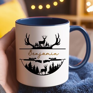 Whitetail Buck Wildlife Mug Custom Name Personalized Hunting Gift Ceramic Coffee Cup Premium Quality Drinkware Outdoor Enthusiast Present Men Outdoorsman Dad Hunter Season Essential Nature Lover Morning Beverage Camp Coffee Ritual Glossy