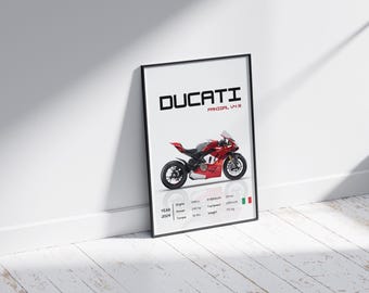 Póster de la Ducati Panigale V4 R: Impresión artística de superbike (descarga digital)