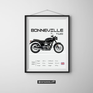 Vintage Motorcycle Poster - Bonneville T120 Design - Perfect Wall Art for Bikers & Moto Enthusiasts