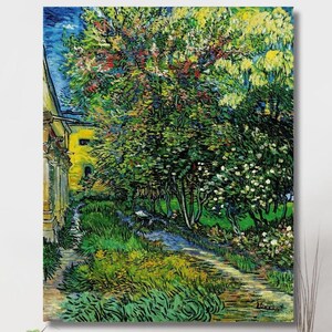 Vincent Van Gogh Artwork Print Art, Vincent Van Gogh The Courtyard of the Hospital in Arles 1889 Painting, Vincent Van Gogh Exhibition Print