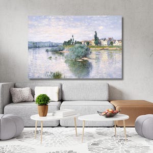 Claude Monet De Seine bij Lavacourt 1880-olieverfschilderijen, Claude Monet-muurkunst, Claude Monet-kunstwerk, Claude Monet-canvasposterafdrukken
