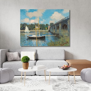 Claude Monet Claude Monet Bildreproduktion De Brug bij Argenteuil Olieverf, Claude Monet Muurkunst, Claude Monet Kunstwerk Canvas Posters