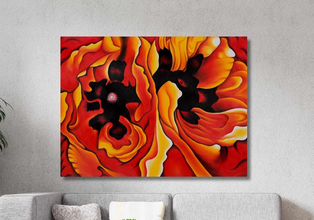 Georgia O'keeffe Oriental Poppies 1927 Oil Paintings, O'keeffe's Wall ...