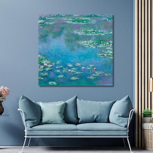 Claude Monet Waterlelies 1899 Olieverfschilderijen Print, Claude Monet Kunstwerken Tentoonstelling Print Poster Canvas Home Decors, Claude Monet Muurkunst