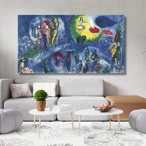 Marc Chagall Le Grand Cirque 1956 Dipinti ad olio, Marc Chagall Wall Arts, Marc Chagall Opera d'arte Dipinti su tela, Stampa della mostra di Marc Chagall