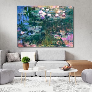 Claude Monet waterlelies olieverfposter, Claude Monet kunst aan de muur, Claude Monet-kunsttentoonstelling, Claude Monet Nympheas schilderij prints