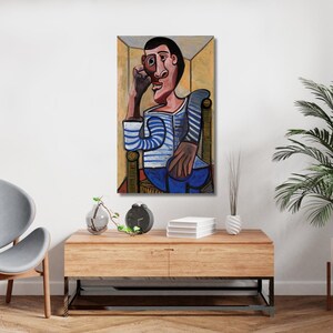 Pablo Picasso The sailor ( Le Marin) 1943Oil Painting, Pablo Picasso Wall Arts, Pablo Picasso Artwork Print, Picasso Exhibition Canvas Print