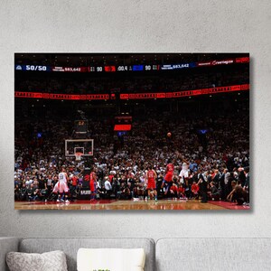Kawhi Last Shot Canvas Wall Arts, Kawhi Leonard Poster, Kawhi Canvas Print, Man Cave Art Decor, Game Room Decor, Kawhi Leonard Last Shot Art