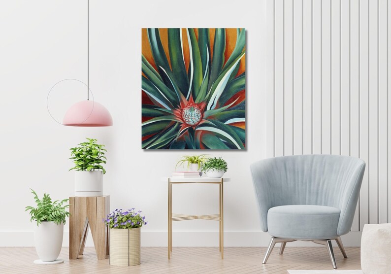 Georgia O'keeffe Pineapple Bud Oil Painting Wall Art, Georgia O'keeffe ...