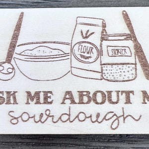Set of 2 Wooden Magnets – Sourdough Bread Making Gifts – Laser Engraved Rustic Fridge Magnets – Kitchen Decor for Bakers, Sourdough Queens