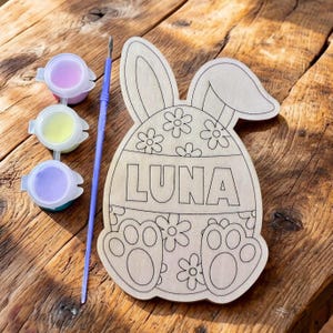 Kit de peinture d'oeufs de Pâques personnalisé, nom sur l'artisanat d'oeufs de Pâques, rembourrage de panier de Pâques, bricolage de Pâques, peinture d'oeufs, cadeau de Pâques, artisanat pour enfants