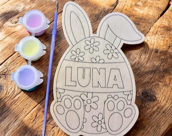 Kit personalizado para pintar huevos de Pascua, nombre en el huevo, detalle para la cesta de Pascua, manualidad de Pascua, pintura de huevos, regalo de Pascua, manualidad infantil