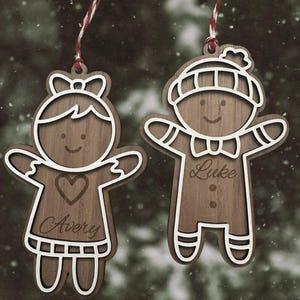 Gingerbread People Ornaments, gingerbread girl, gingerbread boy, gingerbread cookie, Christmas ornament, personalized ornament, holiday gift