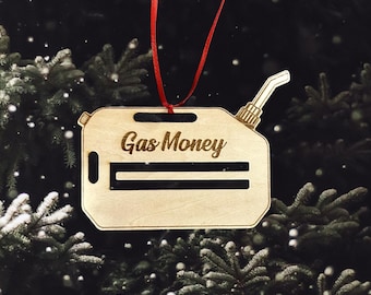 Adorno personalizado de madera para bidón de gasolina con compartimento para billetes. Ideal para adolescentes, nietos, amantes de los coches e hijos adultos.