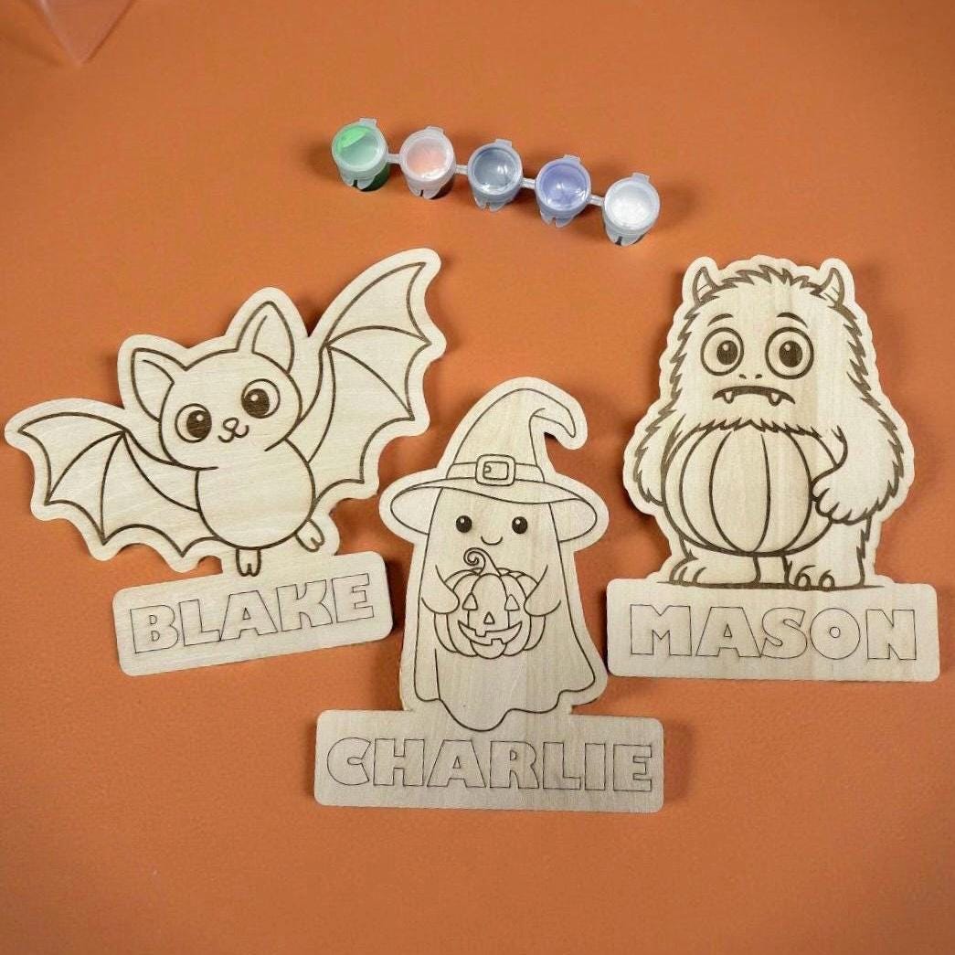 Personalized Halloween Paint Kit for Kids - Ghost, Monster, or Bat -…