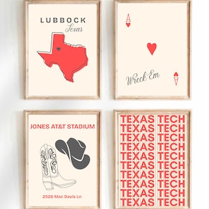 Texas Tech Digital Print for Dorm Room or Apartment
