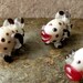 Fish Bead White and Black Spotted red Glass Bead Craft 5 Beads Jewelry Supply Lampwork Bead #193