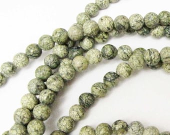 Magnesite Beads Green 5mm round 15 inch strand Bead Necklace Bracelet Jewelry Supply #125
