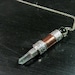 Copper and Crystal Quartz Point Pendulum Pendant with Silver Plated Cap Bail Clear Quartz Terminator Pendulum Rock Crystal Copper Divination
