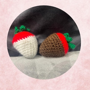 Handmade Crochet Chocolate-Covered Strawberries Valentines Gift For Him and Her