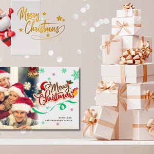 Modello di biglietto di auguri di Buon Natale, biglietto di Natale stampabile, download immediato, download digitale, bellissimo biglietto di Natale stampabile.