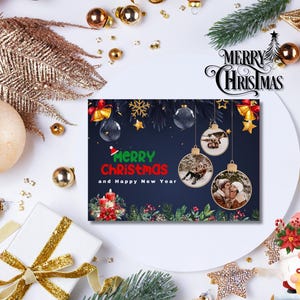 Modello di biglietto di auguri di Buon Natale blu, biglietto di Natale stampabile, download immediato, download digitale, bellissimo biglietto di Natale stampabile