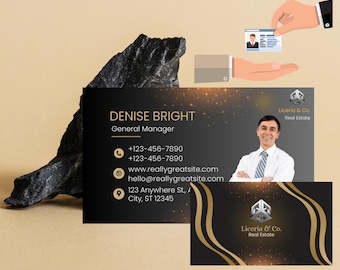 Modern Floral Business Card Template | Contact Card Design (Instant Download)