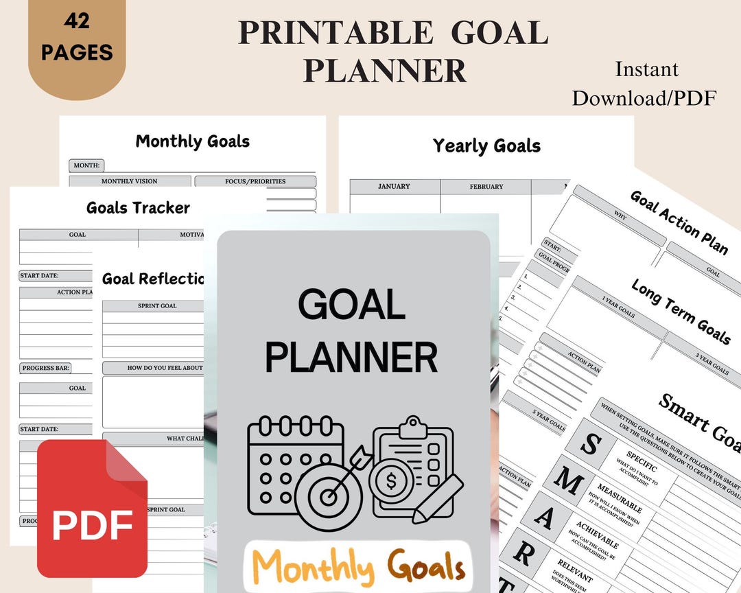 Goal Planner BUNDLE, 2024 Goals Tracker, SMART Goal Setting Kit, New ...
