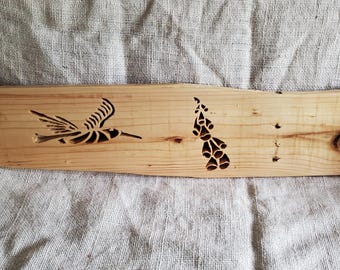 wall art hummingbird scroll saw