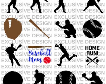 Baseball Players Silhouette Svg | Digital Download SVG | Circuit Ready | Sublimation press