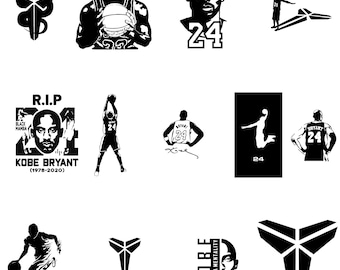 Kobe Bryant Bundle, İron Press Svg-png