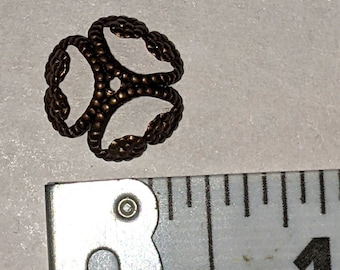 Vintaj Brass Jewelry Finding 12mm Etruscan Bead Cap 6 Pack
