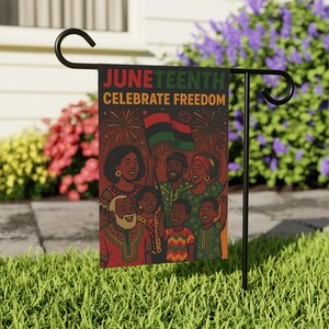 Juneteenth Garden Flag, Celebrate Freedom Home Decor, Seasonal Yard Banner, Outdoor Flag, Black History Celebration