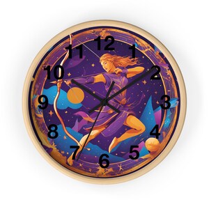 Sagittarius Zodiac Sign Wall Clock, Astrology Home Decor, Constellation Art, Horoscope Gift, Celestial Wall Art