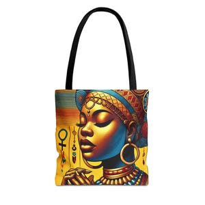 Vibrant African Queen Tote: Bold, Beautiful, and Empowering Representation of Strength and Royalty Tote Bag (AOP)