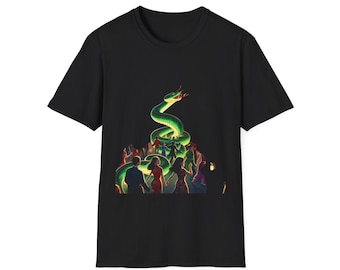 Rok węża chiński T-shirt, koszulka zodiakalna, księżycowy nowy rok top, koszulka gadów, koszulka z grafiką węża