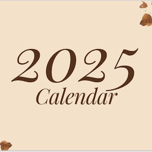 2025 Beige and Brown Calendar Boho Style – Monthly Notes & Events Sections, Elegant and Functional Design