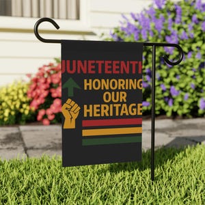 Juneteenth Garden Banner, African Heritage House Flag, Cultural Pride Outdoor Sign, Pan-African Holiday Decor, Black History Yard Art