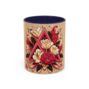 Caneca de cerâmica inspirada em carmesim e creme Presente elegante para amantes de café e chá Disponível em tamanhos de 11 onças e 15 onças