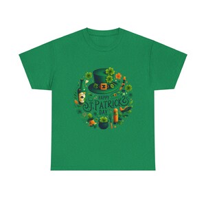 St Patrick&#39;s Day Tee, Shamrock T-Shirt, Irish Celebration Top, Green Clover Shirt, Unisex Cotton Tee