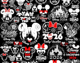 2026年家族旅行SVG PNGバンドル、2026年家族旅行SVG、フレンズ・スクワッドSVG、マジカル・キングダムSVG、バケーションモードSVG、シャツ昇華転写