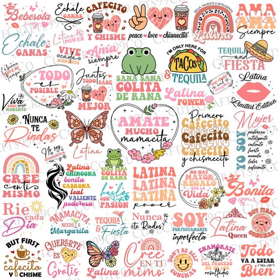 Latina Svg Png Bundle, Latina Motivational Quotes Svg, Chingona Svg, Cafecito y Chisme Svg, Latina shirts Svg, Funny Latina Svg Stickers Svg