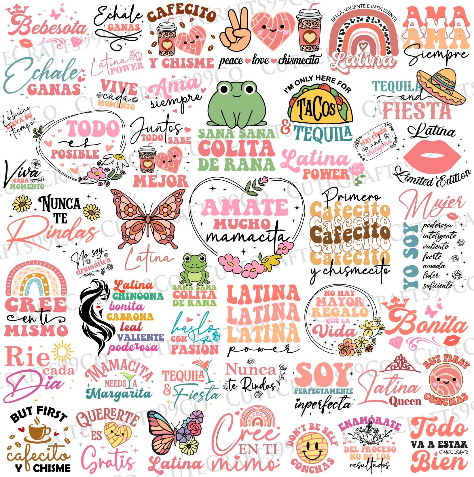 Latina Svg Png Bundle, Latina Motivational Quotes Svg, Chingona Svg, Cafecito y Chisme Svg, Latina shirts Svg, Funny Latina Svg Stickers Svg