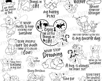 Bear Pooh Quotes Svg Png Dxf, Pooh Shirt Design, Vintage Bear Svg, Magical Kingdom Png, Family Vacation Svg, Birthday Trip Svg